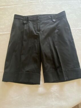 Robert Rodriguez Black Wool Bermuda Shorts, Size 12